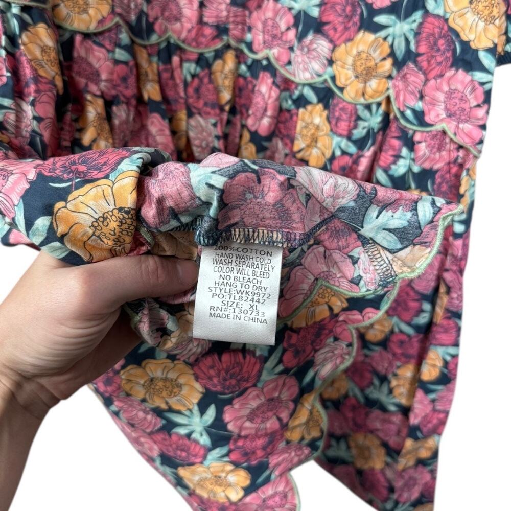 Umgee - NWT - Floral Scalloped Hem Dress - Size XL - Picture 5 of 7